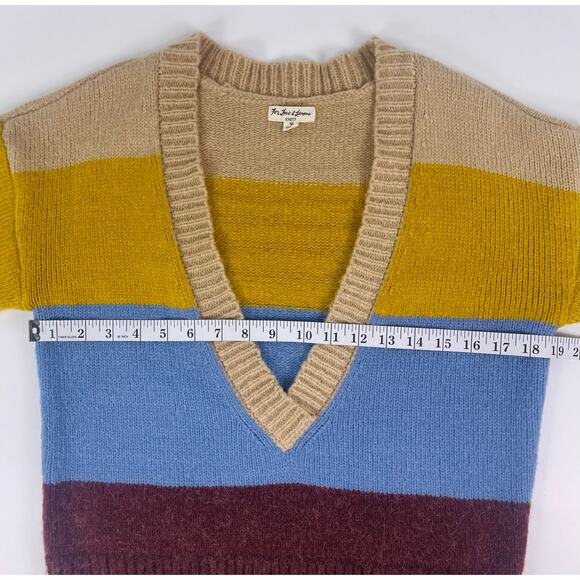 For Love & Lemons Color Block Deep V Knit Sweater Size M - Picture 9 of 9